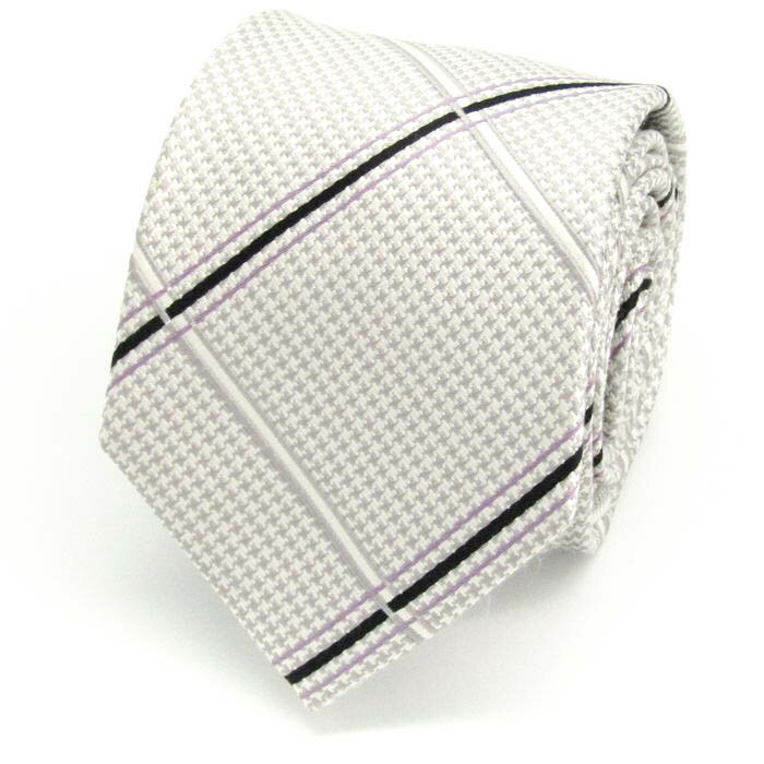 レミュー ブランド ネクタイ チェック柄 格子柄 シルク PO メンズ グレー LES MUES 【中古】