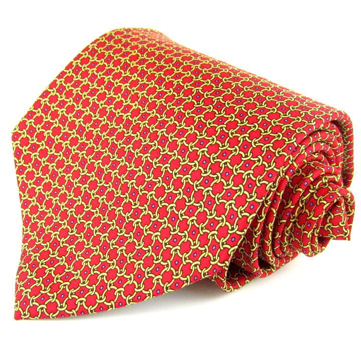 346 ブルックスブラザーズ ネクタイ 未使用 総柄 シルク アメリカ製 メンズ レッド系 346 Brooks Brothers 【中古】