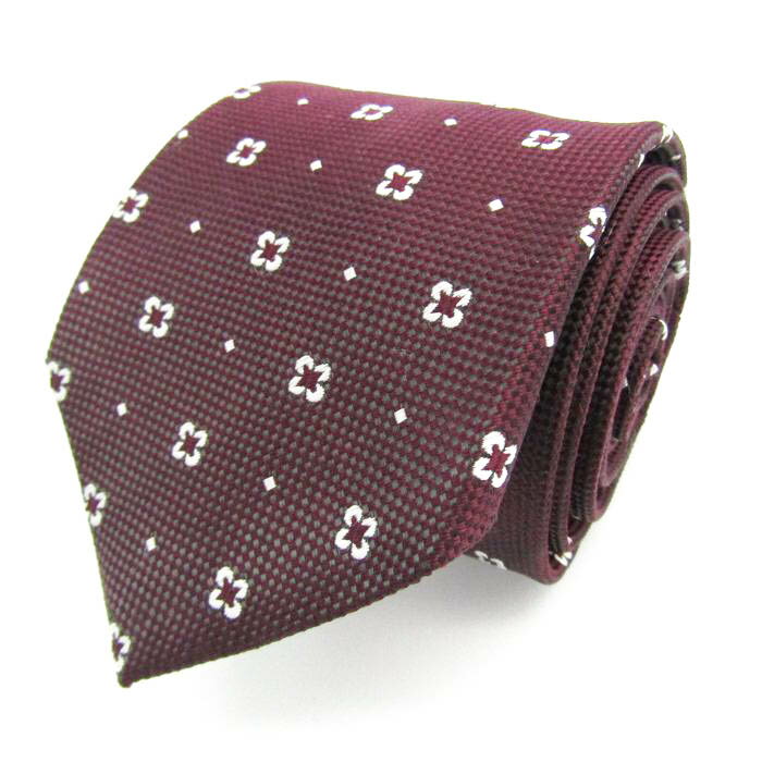 スーツカンパニー ブランド ネクタイ 小紋柄 シルク混 PO メンズ ボルドー THE SUIT COMPANY 【中古】