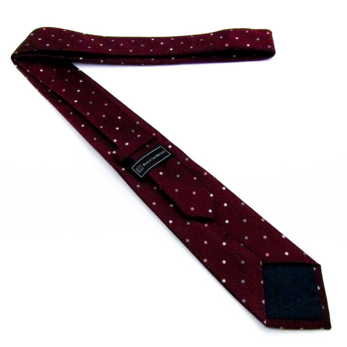 パーフェクトスーツファクトリー ブランド ネクタイ ドット 格子柄 PO メンズ ワインレッド P.S.FA 【中古】