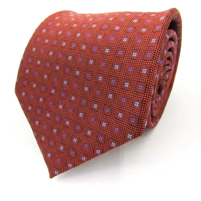 ブリックハウス ブランド ネクタイ 小紋柄 スクエア柄 シルク PO メンズ ブラウン BRICK HOUSE 【中古】