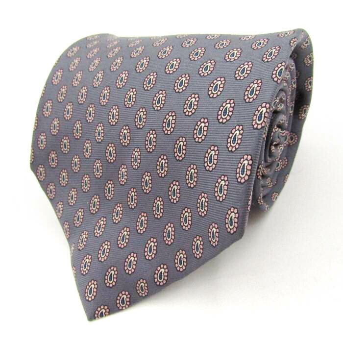 タイラック ブランド ネクタイ ペイズリー シルク イタリア製 未使用タグ付 PO メンズ グレー Tie Rack 【中古】