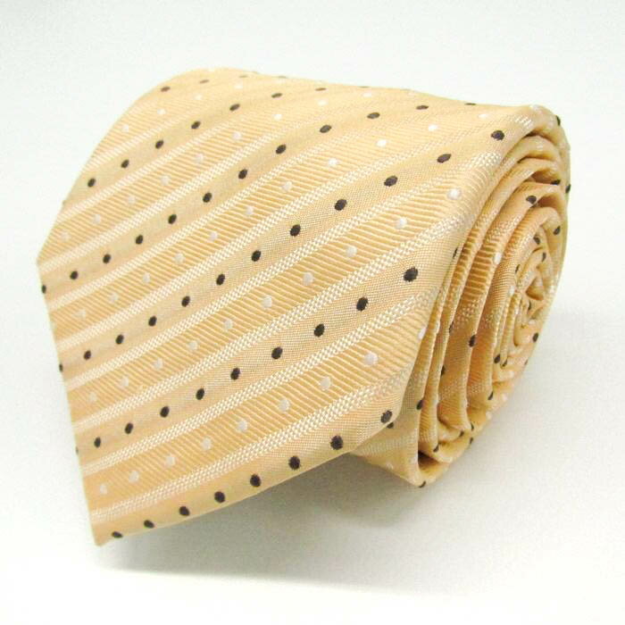 レノマ ブランド ネクタイ ストライプ柄 ドット シルク PO メンズ ベージュ renoma 【中古】