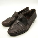 バリー ローファー スリッポン ビジネスシューズ 紳士靴 ブランド メンズ 8サイズ ブラウン BALLY 【中古】