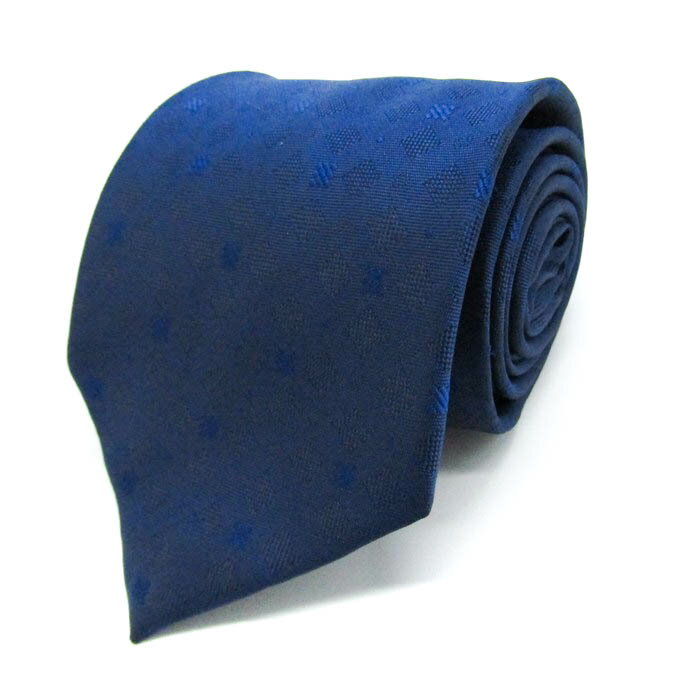 シンプルフレーズクラバット ブランド ネクタイ チェック柄 格子柄 ドット PO メンズ ネイビー SIMPLE PHRASE CRAVAT 【中古】