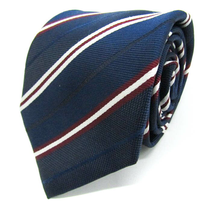 シンプルフレーズクラバット ブランド ネクタイ ストライプ柄 PO メンズ ネイビー SIMPLE PHRASE CRAVAT 【中古】