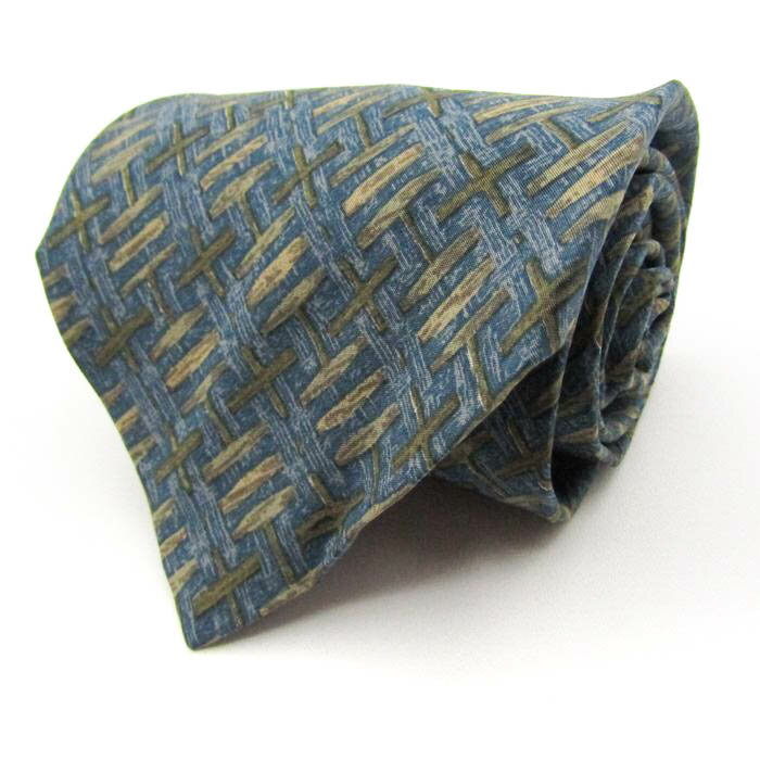 レノマ ブランド ネクタイ チェック柄 格子柄 シルク PO メンズ グレー renoma 【中古】