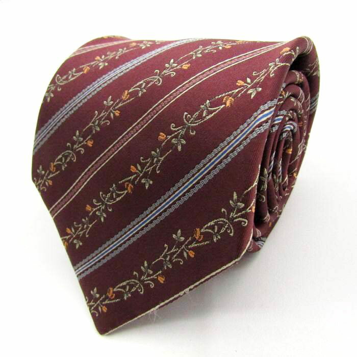 ユミ カツラ ブランド ネクタイ ストライプ柄 花柄 リーフ柄 シルク 日本製 PO メンズ ブラウン YUMI K..