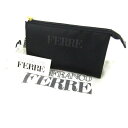 ジャンフランコフェレ ポーチ 未使用 小物入れ ブランド レディース ブラック GIANFRANCO FERRE 【中古】
