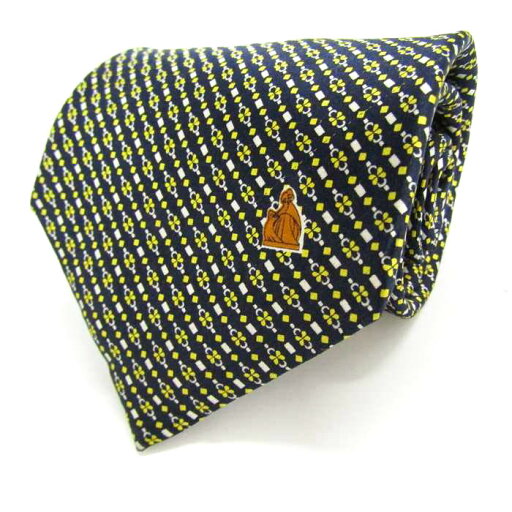 ランバン ブランド ネクタイ ストライプ柄 小紋柄 シルク フランス製 PO メンズ ネイビー LANVIN 【中古】 ランバン ブランド ネクタイ ストライプ柄 小紋柄 シルク フランス製 PO メンズ ネイビー LANVIN 【中古】