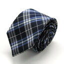 スーツカンパニー ブランド ネクタイ チェック柄 格子柄 シルク PO メンズ ネイビー THE SUIT COMPANY 【中古】