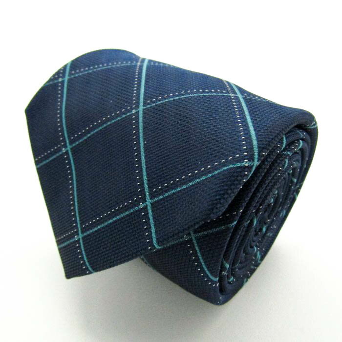 シンプルフレーズクラバット ブランド ネクタイ チェック柄 格子柄 PO メンズ ネイビー SIMPLE PHRASE CRAVAT 【中古】
