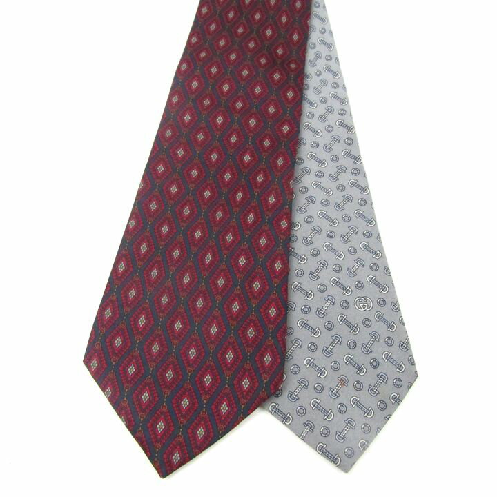グッチ ネクタイ ブランド 2点セット オールド系 まとめ売り まとめて メンズ GUCCI 【中古】