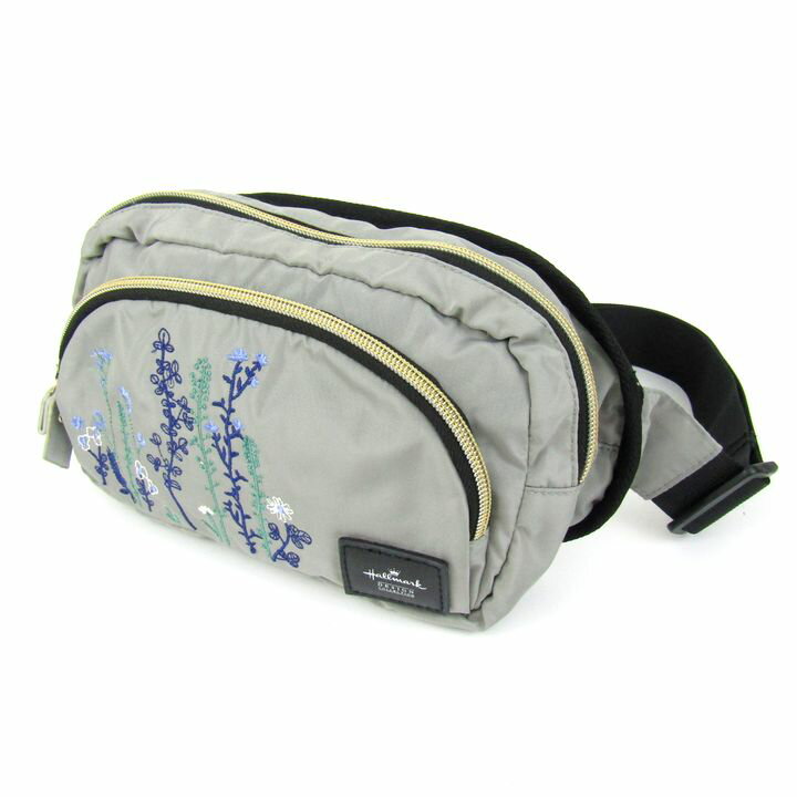 ホールマーク ウエストバッグ ウエストポーチ 刺繍 鞄 カバン ブランド レディース グレー Hallmark 【中古】