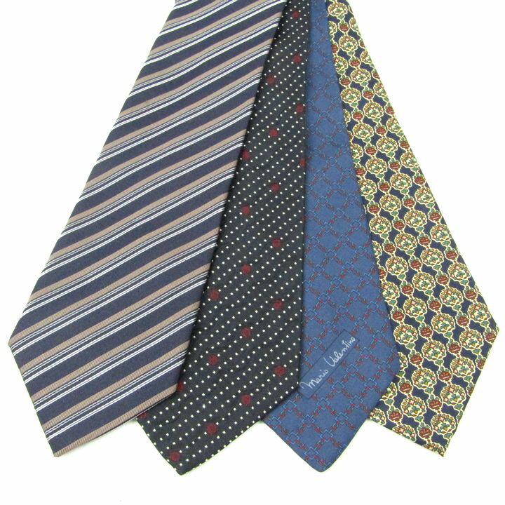 マリオ・ヴァレンティノ ネクタイ ブランド 4点セット まとめ売り まとめて メンズ MARIO VALENTINO 【中古】