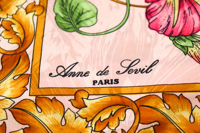 Anne de Sevil スカーフ 花柄 ブランド 小物 レディース ピンク scarf 【中古】 3