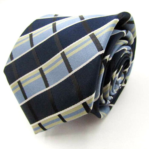 シンプルフレーズクラバット ブランド ネクタイ ストライプ柄 格子柄 シルク PO メンズ ネイビー SIMPLE PHRASE CRAVAT 【中古】 シンプルフレーズクラバット ブランド ネクタイ ストライプ柄 格子柄 シルク PO メンズ ネイビー SIMPLE PHRASE CRAVAT 【中古】