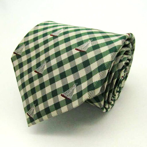ザタイ ブランド ネクタイ チェック柄 格子柄 小紋柄 シルク 日本製 PO メンズ グリーン THE TIE 【中古】 ザタイ ブランド ネクタイ チェック柄 格子柄 小紋柄 シルク 日本製 PO メンズ グリーン THE TIE 【中古】