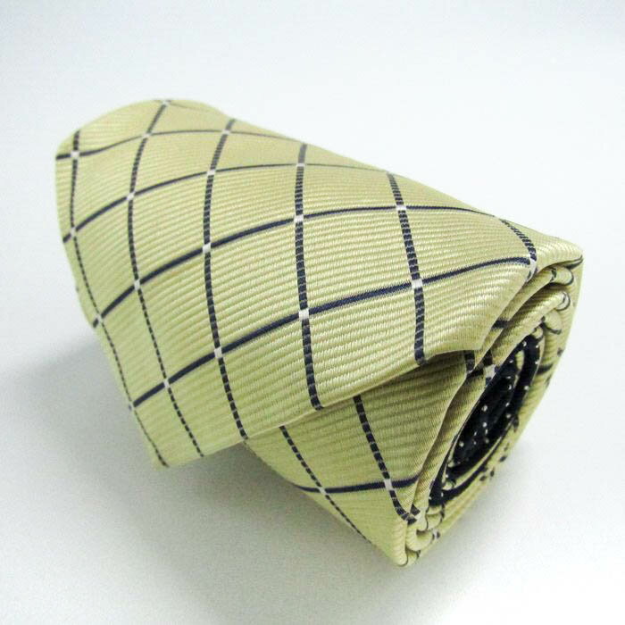 トミーヒルフィガー ブランド ネクタイ チェック柄 ドット 格子柄 シルク アメリカ製 PO メンズ ベージュ TOMMY HILFIGER 【中古】