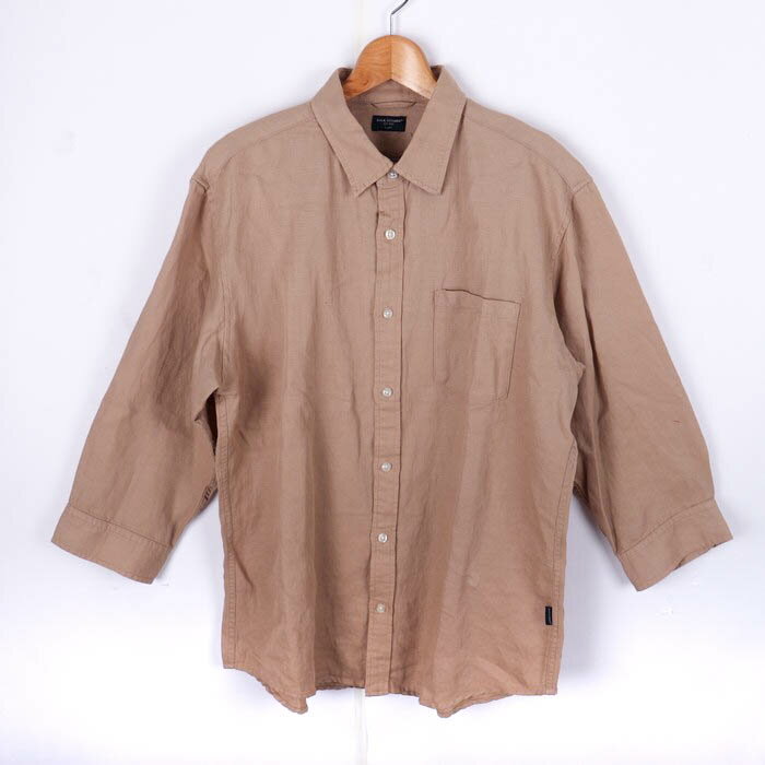 バックナンバー 長袖シャツ トップス コーデュロイ 大きいサイズ メンズ XLサイズ ベージュ BACK NUMBER 【中古】