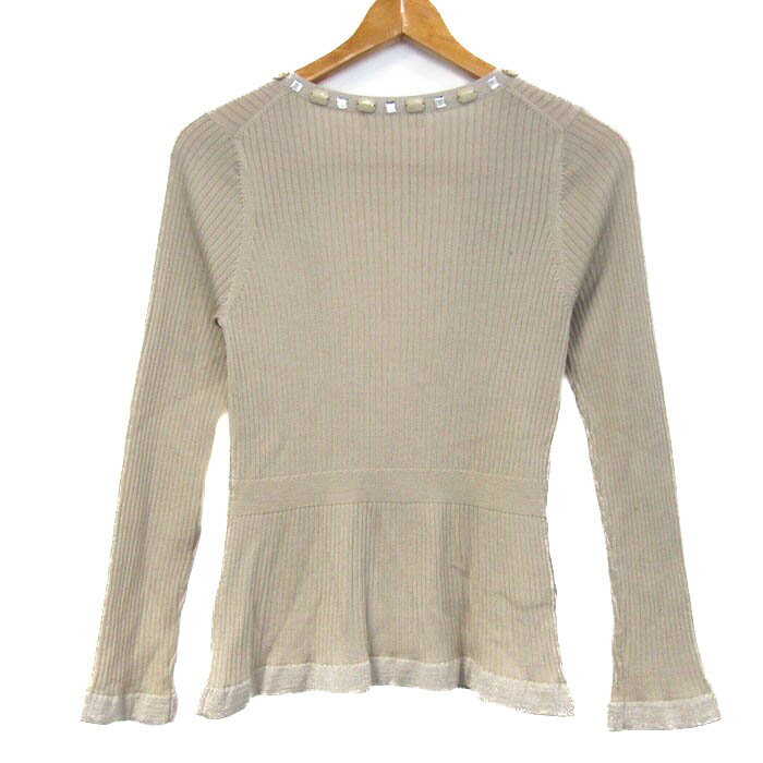 自由区 長袖カーディガン トップス レディース 38サイズ ベージュ系 Area Free 【中古】