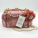 アクシーズファム 未使用 お花コサージュ付 PTBAG ショルダー ハンド クラッチ パーティバッグ 3way 鞄 レディース ピンク axes femme 【...