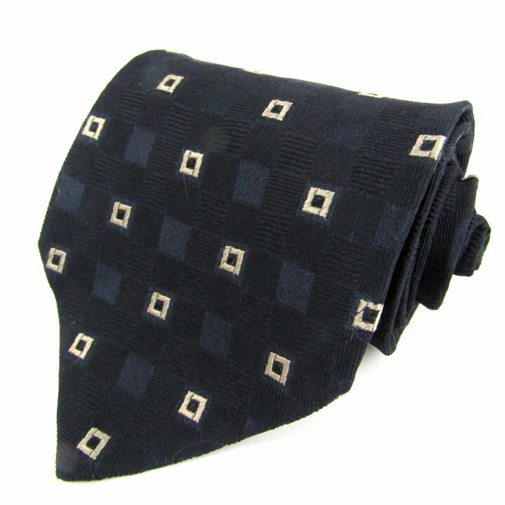 ジョルジオアルマーニ ネクタイ ブランド ワイドタイ シルク ウール イタリア生地 メンズ ネイビー GIORGIO ARMANI 【中古】