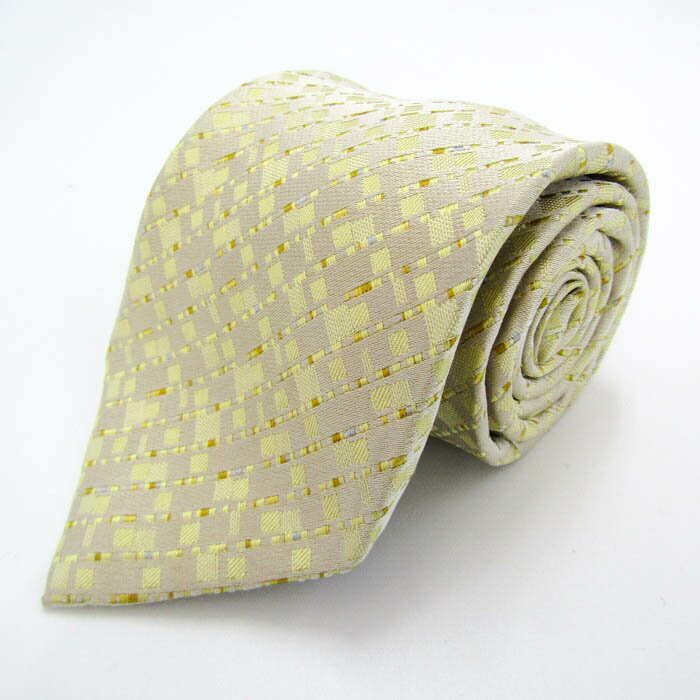 レノマ ブランド ネクタイ シルク ストライプ柄 PO メンズ イエロー renoma 【中古】