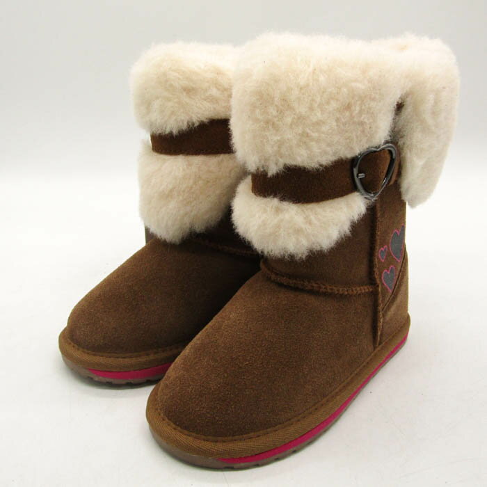 エミュー ブーツ 未使用 K12335 Jensen Chestnut シューズ 靴 キッズ 女の子用 K10/15サイズ キャメル EMU Australia 【中古】
