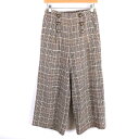 オリーブデオリーブ ワイドパンツ グレンチェック ボトムス レディース Mサイズ ブラウン系×ベージュ系 OLIVE des OLIVE 【中古】