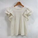 ザラ フレアスリーブTシャツ トップス レディース USA Sサイズ ベージュ系 ZARA 【中古】(4)