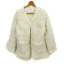 オリーブデオリーブ ボアジャケット アウター レディース Fサイズ ホワイト OLIVE des OLIVE 【中古】