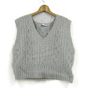 ザラ ニットベスト ジャケット ウール混 ストレッチ アウター レディース Mサイズ グレー系 ZARA 【中古】