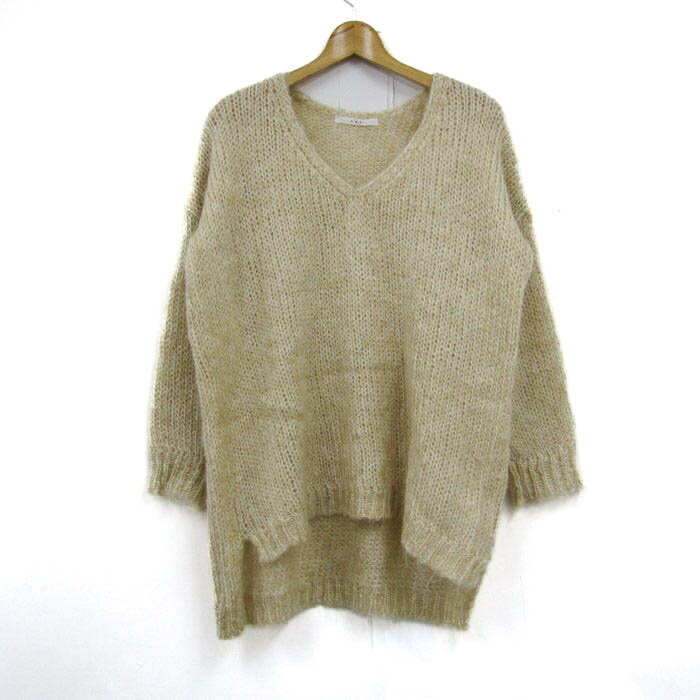 ケイ・ビイ・エフ ニット 長袖 モヘア混 トップス 白 レディース Fサイズ ホワイト KBF 【中古】