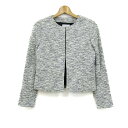 プラステ ノーカラージャケット セオリー ブランド アウター 白 黒 レディース Sサイズ ホワイト PLST 【中古】