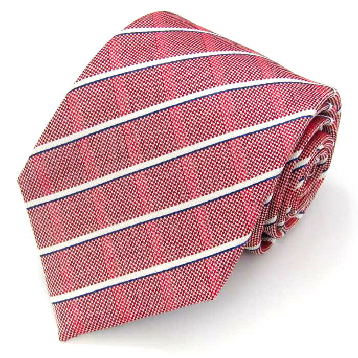 レノマ ブランド ネクタイ ストライプ柄 チェック柄 シルク PO メンズ レッド renoma 【中古】