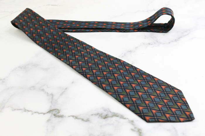 クリスチャンディオール ブランド ネクタイ チェック柄 シルク PO メンズ ネイビー Christian Dior 【中古】