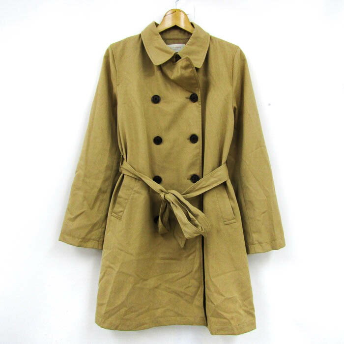 【楽天スーパーSALE 50％OFF 9月4日20:00〜9月11日01:59まで】ショコラフィネローブ トレンチコート アウター ベルト付き レディース Lサイズ ベージュ chocol raffine robe 【中古】