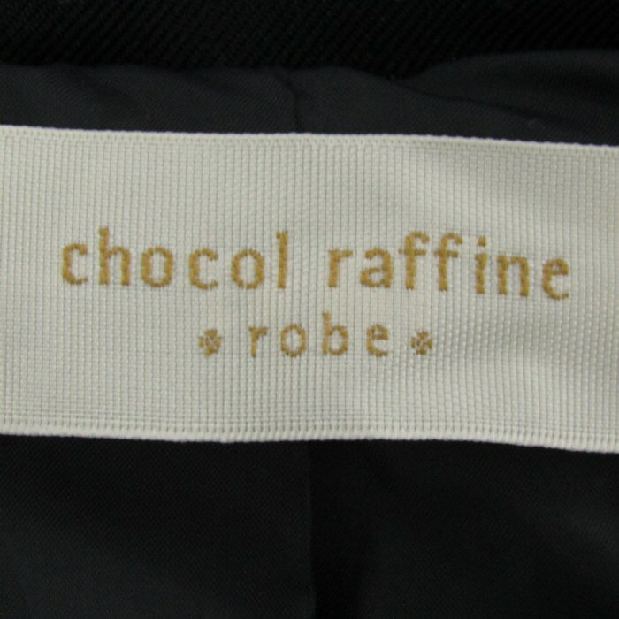 ショコラフィネローブ 中綿フーディージャケット コート ジャンパー アウター レディース Fサイズ ブラック chocol raffine robe 【中古】