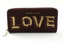 マイケルコース 長財布 LOVE 小銭入れあり ウォレット ブランド レディース ワインレッド Michael Kors 【中古】