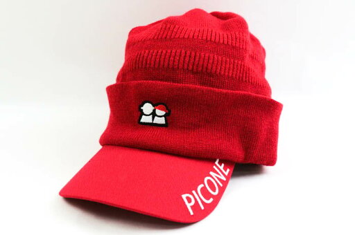 ピッコーネ キャップ ニット ロゴ刺繍 ゴルフ スポーツウエア 帽子 ブランド レディース レッド PICONE 【中古】 ピッコーネ キャップ ニット ロゴ刺繍 ゴルフ スポーツウエア 帽子 ブランド レディース レッド PICONE 【中古】