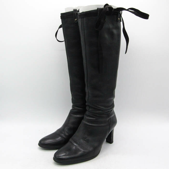 卑弥呼 ロングブーツ 本革 レザー ブランド シューズ 靴 日本製 黒 レディース 22.5サイズ ブラック HI..