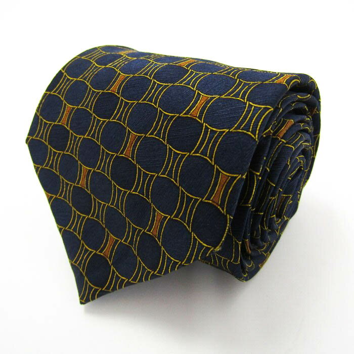 ダックス ブランドネクタイ 総柄 ドット 格子柄 シルク PO メンズ ネイビー DAKS 【中古】