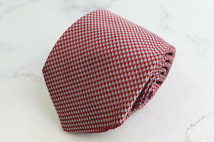 ボッジ ブランド ネクタイ チェック柄 格子柄 シルク イタリア製 PO メンズ レッド BOGGI 【中古】