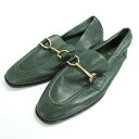 ザラ ビットローファー フラットシューズ スリッポン 靴 レディース 37サイズ グリーン ZARA 【中古】
