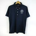 カッパ ポロシャツ 半袖 トップス スポーツウエア メンズ Mサイズ ネイビー Kappa 【中古】