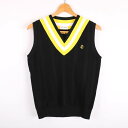ジャックバニー ベスト ジャケット Vネック ゴルフ スポーツウエア アウター メンズ 2サイズ ブラック×イエロー JACK BUNNY 【中古】(4)