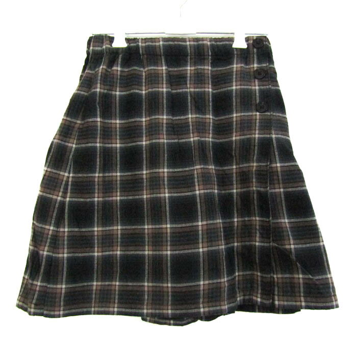 ユニクロ ショートパンツ ボトムス フランネルチェックスカートパンツ 未使用品 キッズ 女の子用 150サイズ ダークグレー UNIQLO 【中古】
