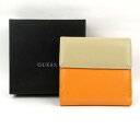 ゲス 二つ折り財布 小銭入れあり ウォレット ブランド レディース オレンジ Guess 【中古】