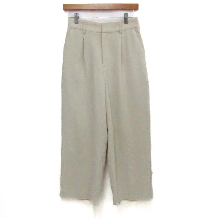 ロペピクニック タックパンツ ハイウエスト アンクル丈 ボトムス レディース 38サイズ ベージュ系 ROPE PICNIC 【中古】